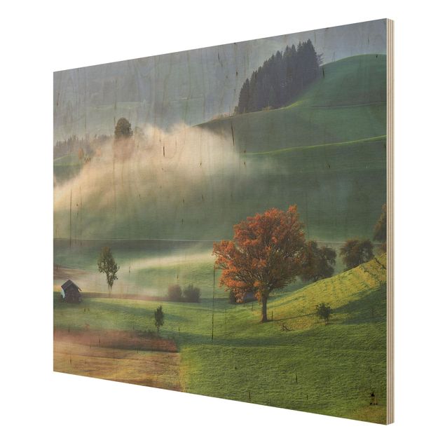 Tableaux muraux Journée brumeuse d'automne en Suisse