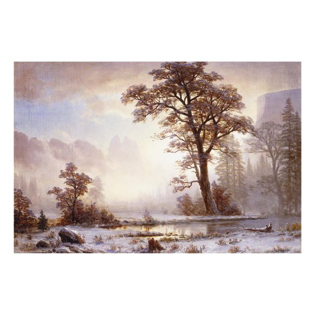 Fond de hotte verre Albert Bierstadt - Vallée du Yosemite, chute de neige