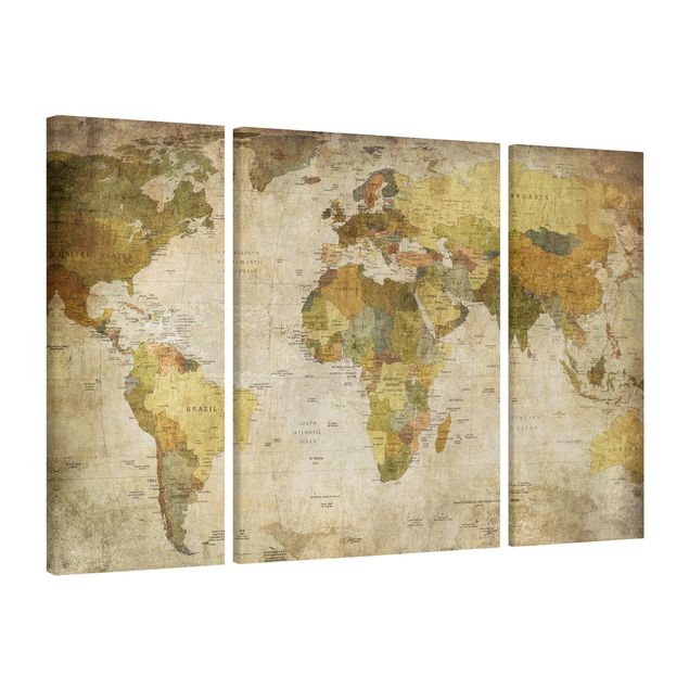 Tableau style vintage World map