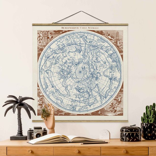 Déco murale cuisine Carte des étoiles vintage de l'hémisphère Sud