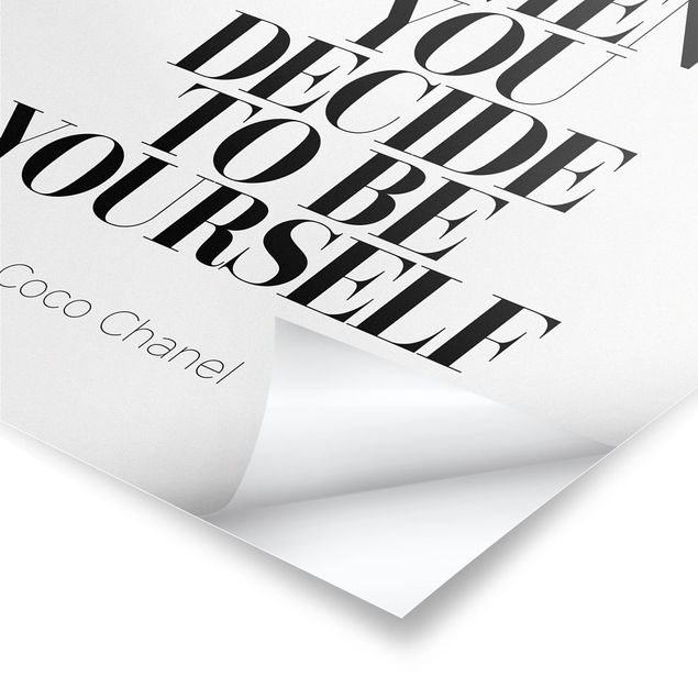 Affiche déco Be Yourself Coco Chanel