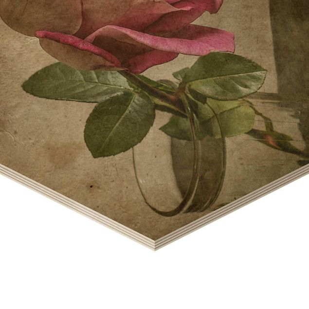Hexagone en bois - Tear Of A Rose