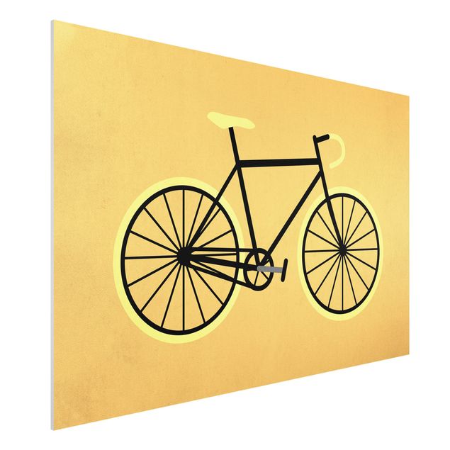 Déco mur cuisine Bicyclette en jaune
