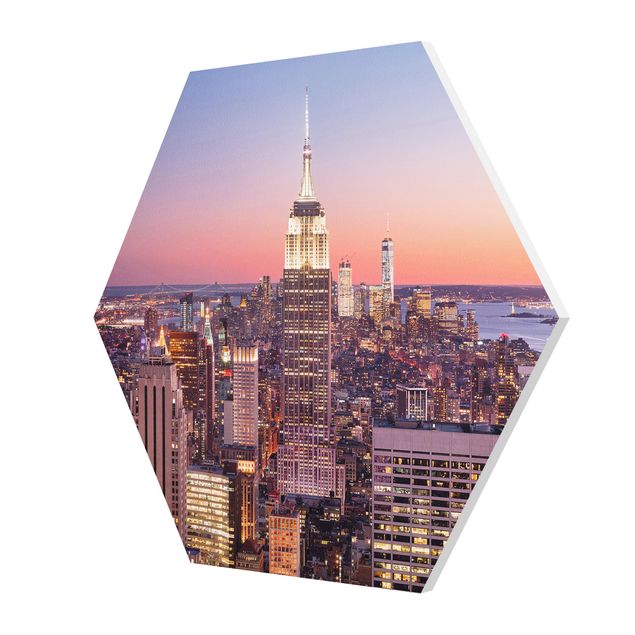 Tableau ville du monde Coucher de soleil Manhattan New York City