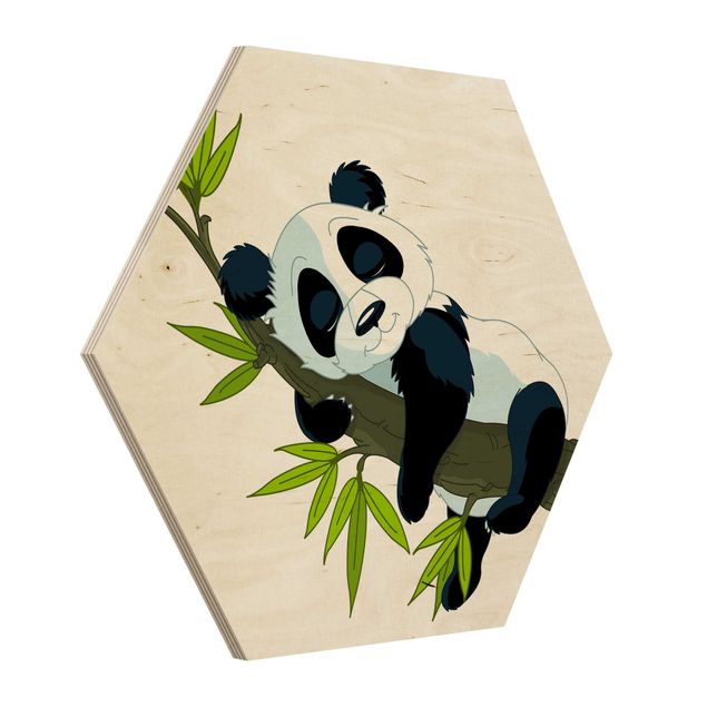 Impression sur bois Panda endormi