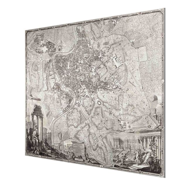 Tableau carte du monde Tableau Vintage Rome