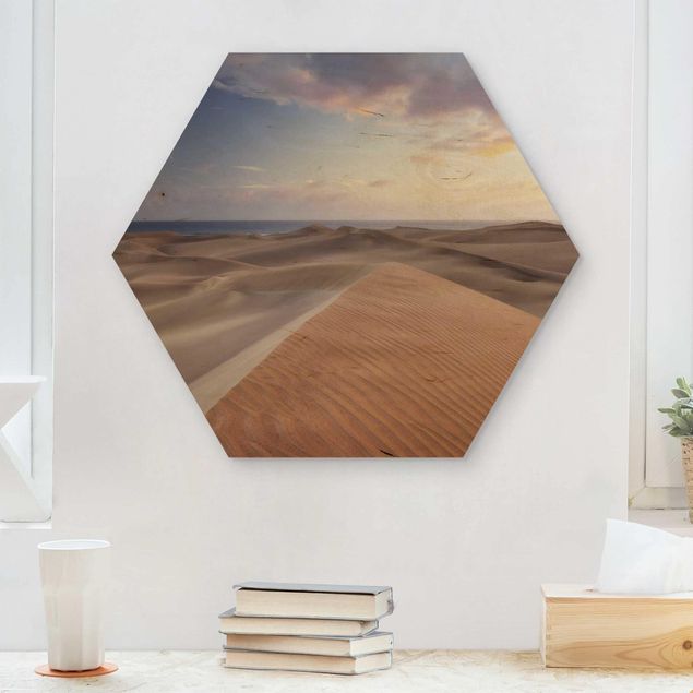 Tableaux en bois avec paysage Vue des dunes