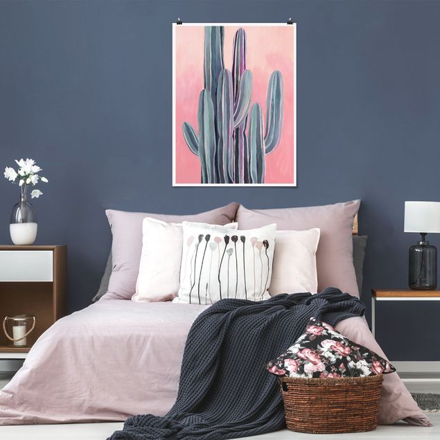 Tableau moderne Cactus Dans La Lumière Rose II