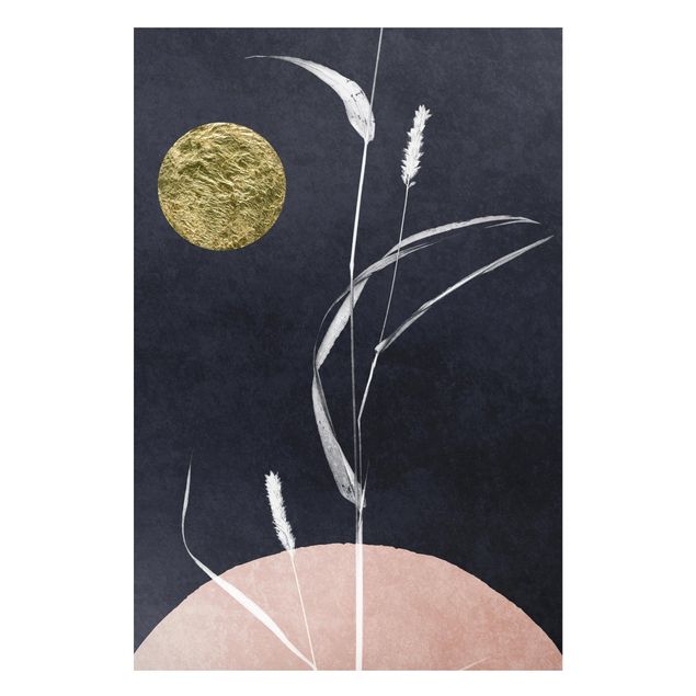 Tableaux magnétiques avec fleurs Lune D'or avec Roseau
