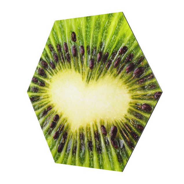 Tableau hexagon cœur de kiwi