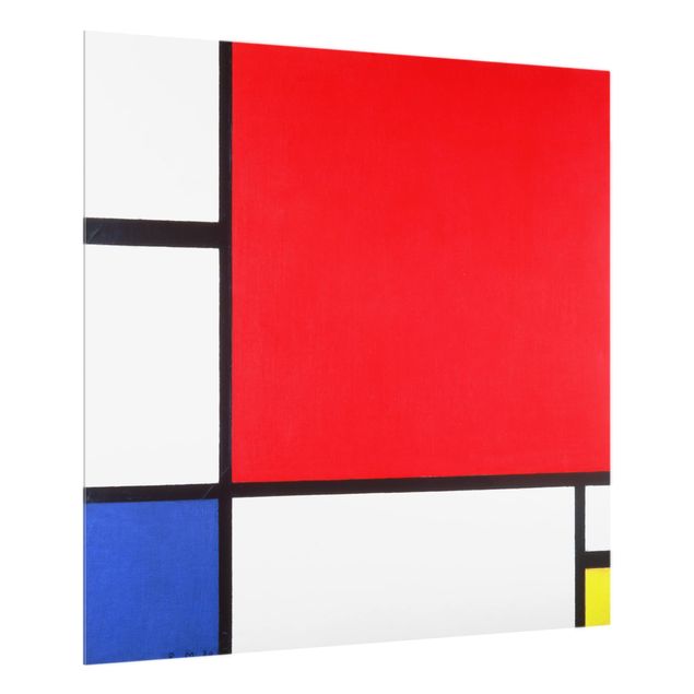 Décoration artistique Piet Mondrian - Composition avec rouge, bleu et jaune