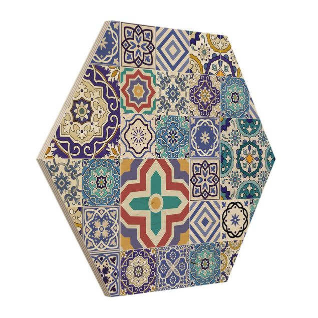 Hexagone en bois - Backsplash - Elaborate Portoguese Tiles