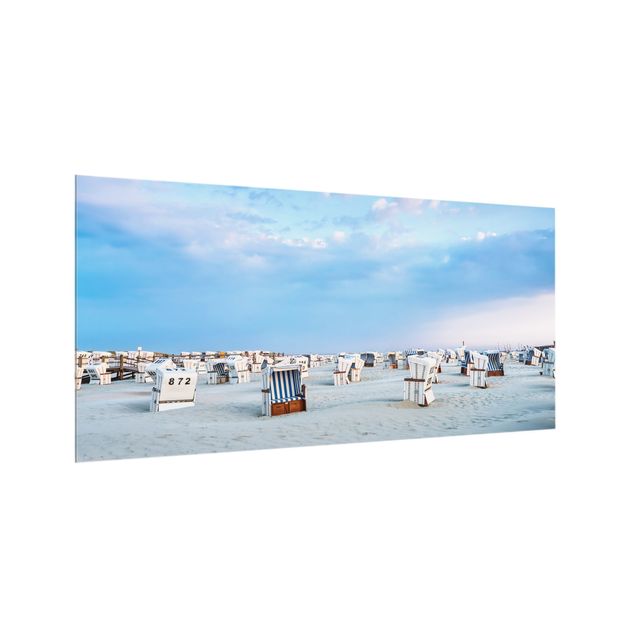 Fonds de hotte - Beach Chairs On The North Sea Beach - Format paysage 2:1