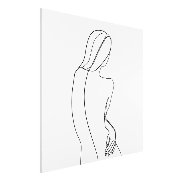 Tableau artistique Line Art Femme Dos Noir Et Blanc