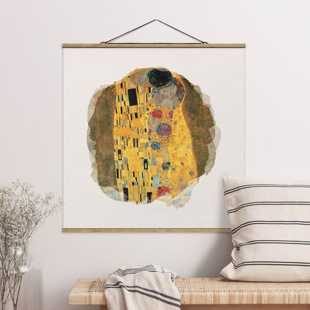 Déco murale cuisine Aquarelles - Gustav Klimt - Le baiser