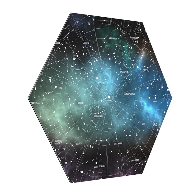 Tableaux citations Carte des Constellations Stellaires Nébuleuse Galactique