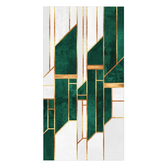Revêtement mural de douche - Emerald And gold Geometry