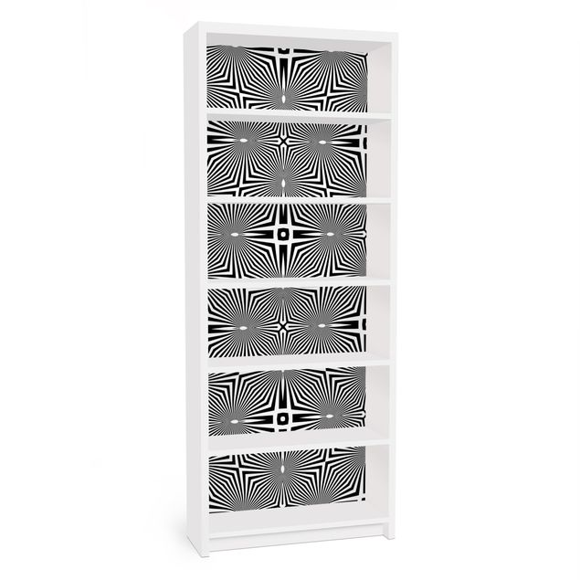 Revêtement adhésif pour meuble Ornement abstrait noir et blanc