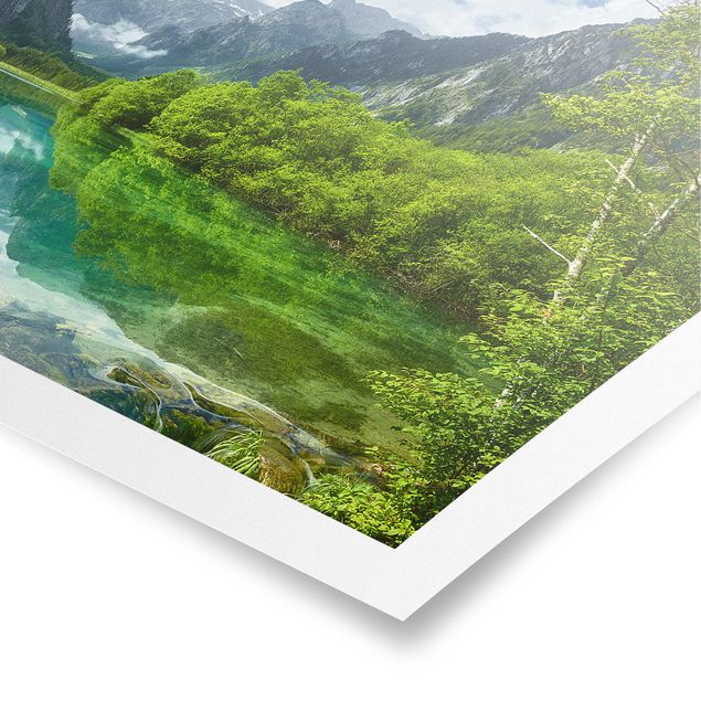 Tableau moderne Lac de montagne avec reflet de l'eau
