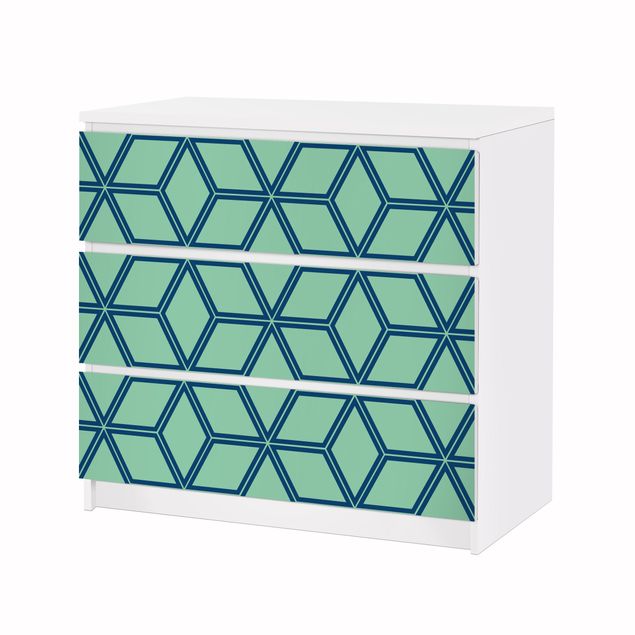Revêtement adhésif pour meuble Motif cube vert