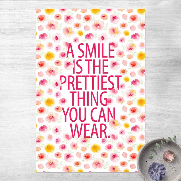 tapis extérieur jardin A Smile Is The Prettiest Thing On Watercolour Flowers