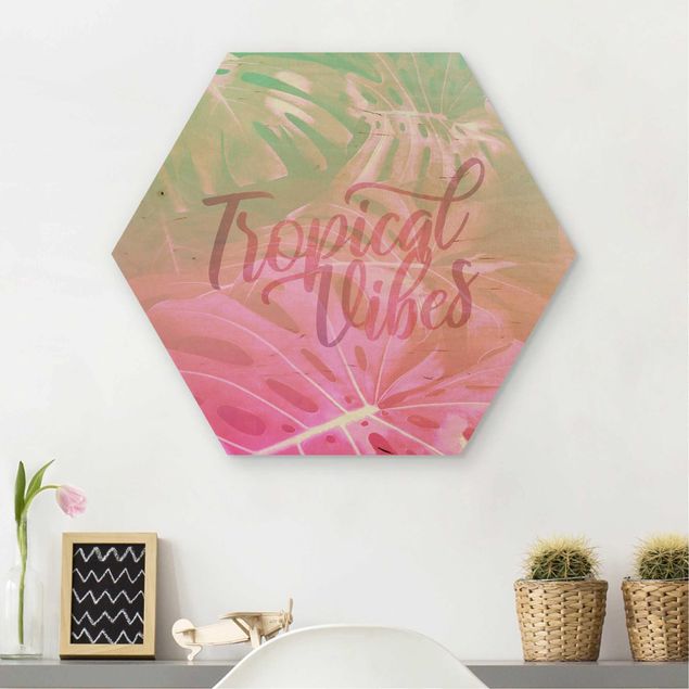 Tableaux en bois avec fleurs Arc-en-ciel - Vibrations tropicales