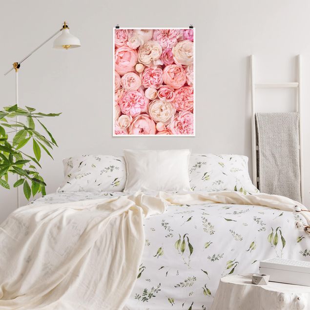 tableaux floraux Roses Coral Shabby en rose