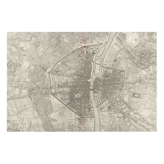 Tableaux Paris Vintage Map Paris