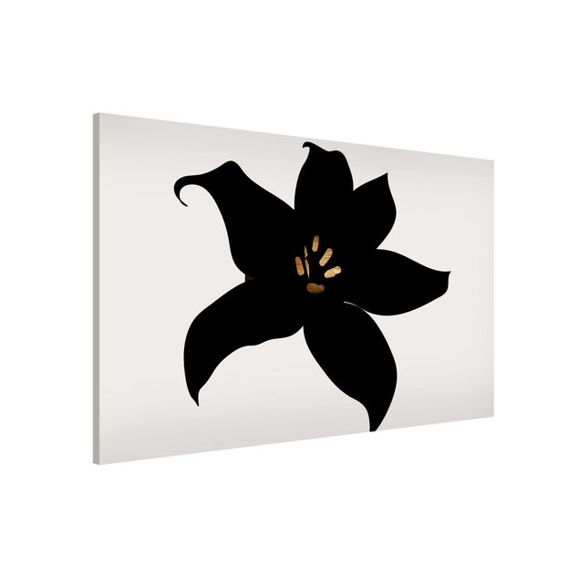 Décorations cuisine Monde végétal graphique - Orchidée noire et or