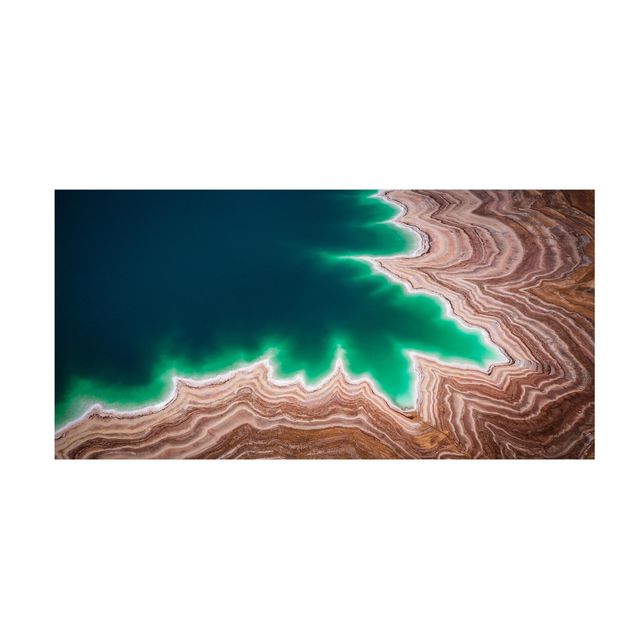 tapis contemporain Paysage en couches à la mer Morte