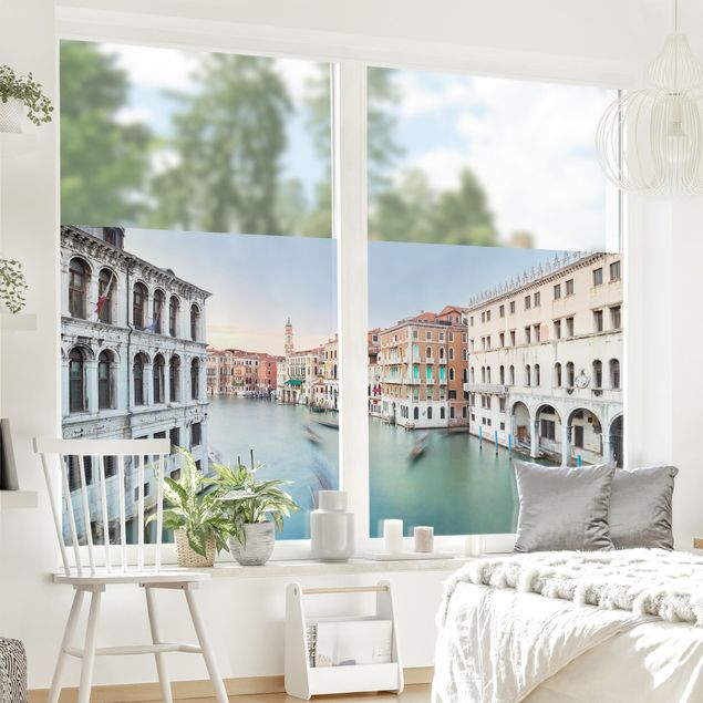 Décoration pour fenêtre - Canale Grande Vue du pont du Rialto Venise