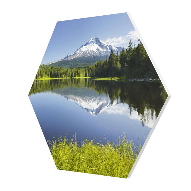 Tableaux nature Volcan avec reflet d'eau