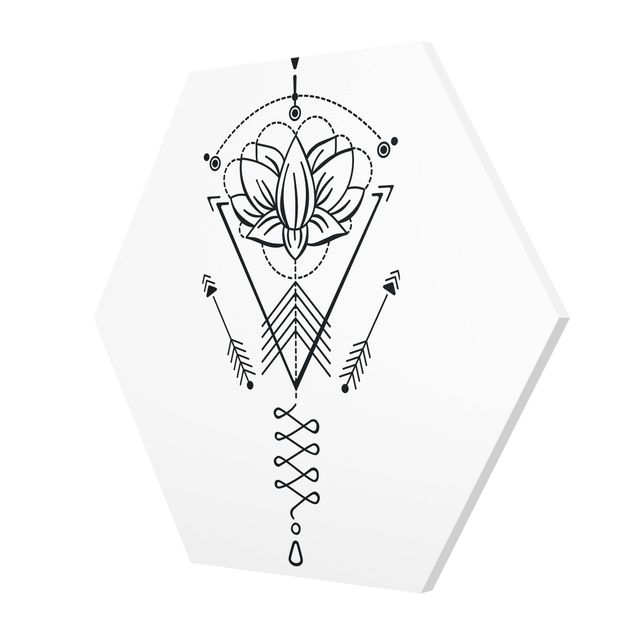 Tableau décoration Lotus Unalome avec flèches
