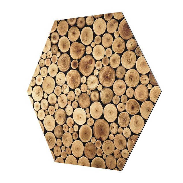 Tableau hexagonal Bois de chauffage domestique