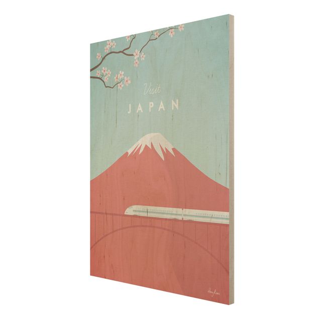 Tableaux en bois avec paysage Poster de voyage - Japon