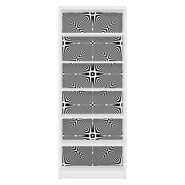 Papier adhésif pour meuble IKEA - Billy bibliothèque - Abstract Ornament Black And White