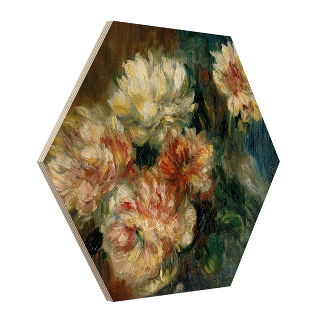 Tableaux en bois avec fleurs Auguste Renoir - Vase de pivoines
