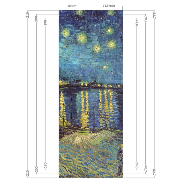 Panneau mural salle de bain Vincent Van Gogh - Nuit étoilée au-dessus du Rhône