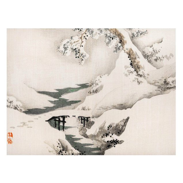 Tableaux paysage Dessin vintage asiatique Paysage d'hiver