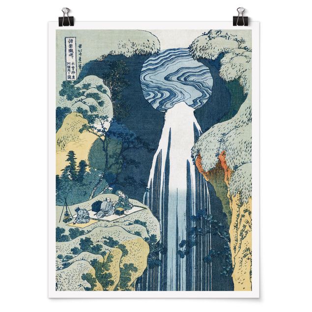 Tableau moderne Katsushika Hokusai - La cascade d'Amida derrière la route de Kiso