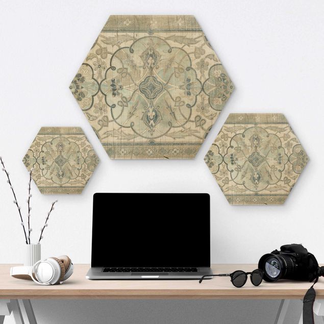 Hexagone en bois - Wood Panels Persian Vintage II