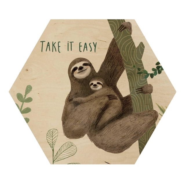 Hexagone en bois - Sloth Sayings - Easy
