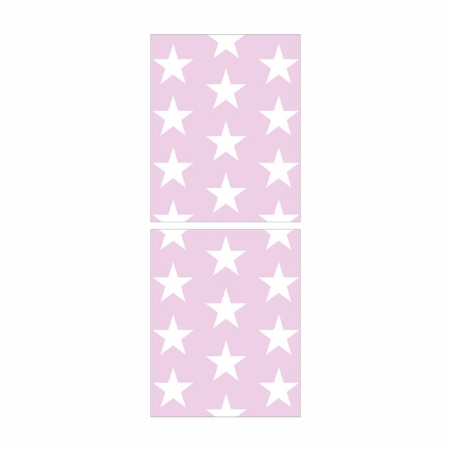 Papier adhésif pour meuble IKEA - Billy bibliothèque - White Stars On Light Pink
