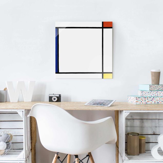Tableaux modernes Piet Mondrian - Composition III avec rouge, jaune et bleu
