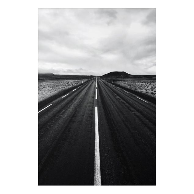 Tableau paysage Route droite en Islande