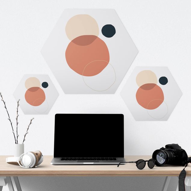 Hexagone en forex - Line Art Circles Pastel