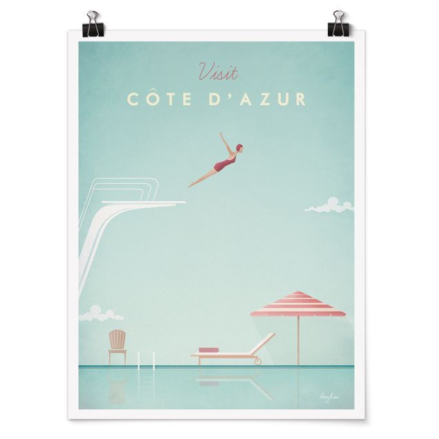 Tableaux plage Poster de voyage - Côte D'Azur