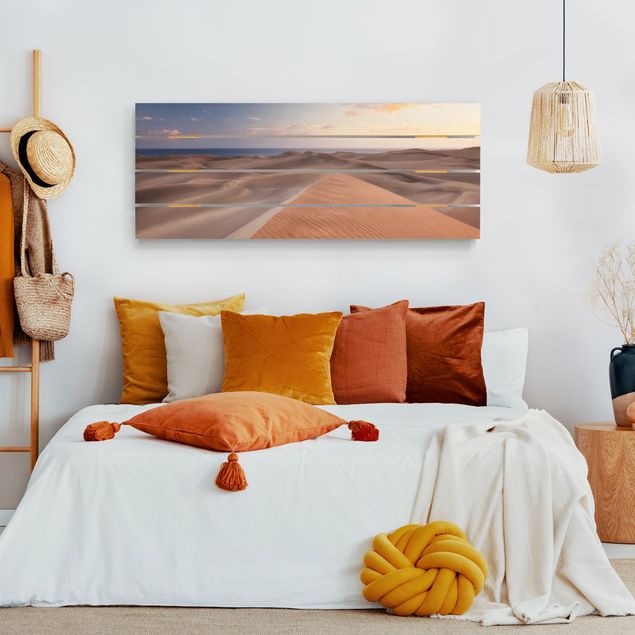 Tableaux en bois avec paysage Vue des dunes