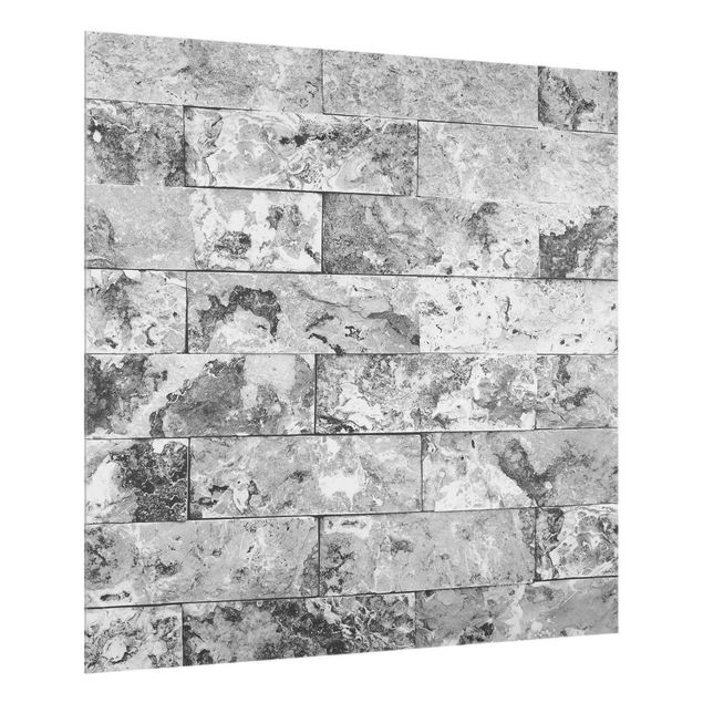 Fond de hotte pierre Mur de pierres naturelles en marbre gris