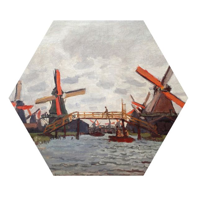 Tableau de ville Claude Monet - Moulins à vent à Westzijderveld près de Zaandam